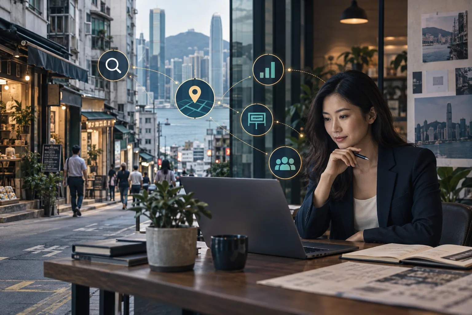 Digital Marketing in Sheung Wan — two very different businesses on the same street